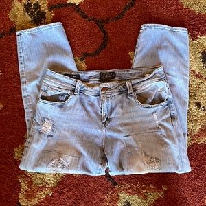 Women’s distressed boyfriend jeans, size 14W, Lucky Brand